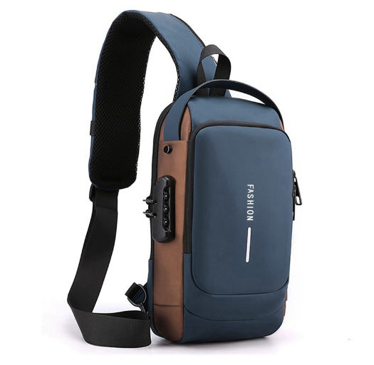 Men's Motorcycle Bag Code Anti-theft Chest Bag Men's Bag Shoulder Bag Sports Waist Bag Casual Multifunctional Messenger Bag