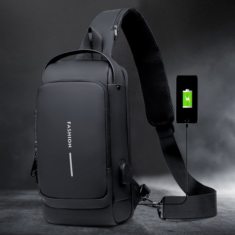 Men's Motorcycle Bag Code Anti-theft Chest Bag Men's Bag Shoulder Bag Sports Waist Bag Casual Multifunctional Messenger Bag